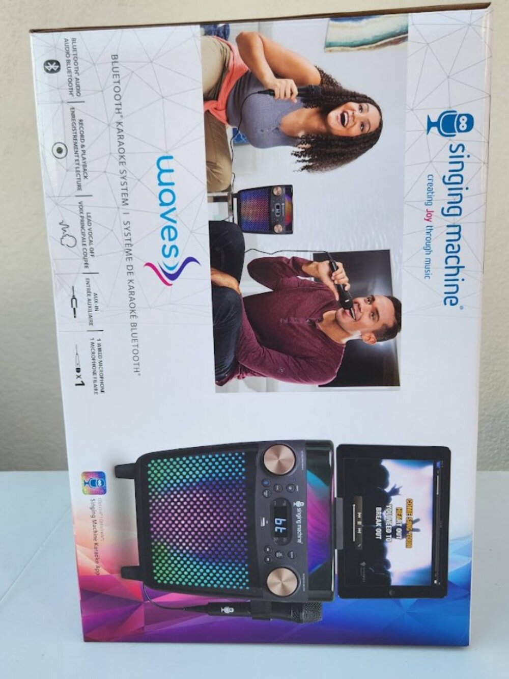New Karaoke Singing Machine Portable Bluetooth Speaker Microphone Light Show Par - Picture 7 of 16